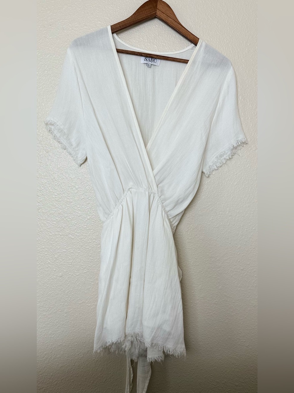Sabo Skirt Raw Hem White Romper Size L